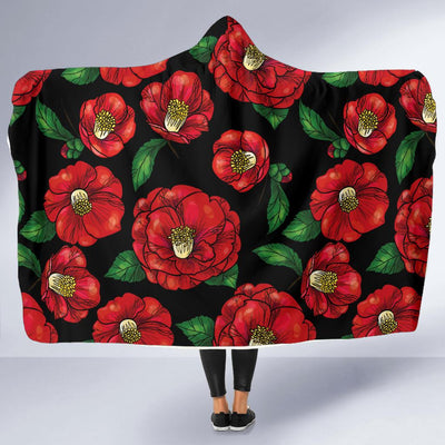 Camellia Pattern Print Design CM07 Hooded Blanket-JORJUNE.COM