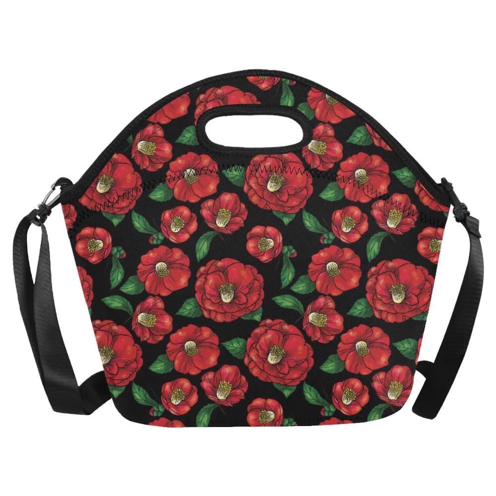 Camellia Pattern Print Design CM07 Neoprene Lunch Bag-JorJune