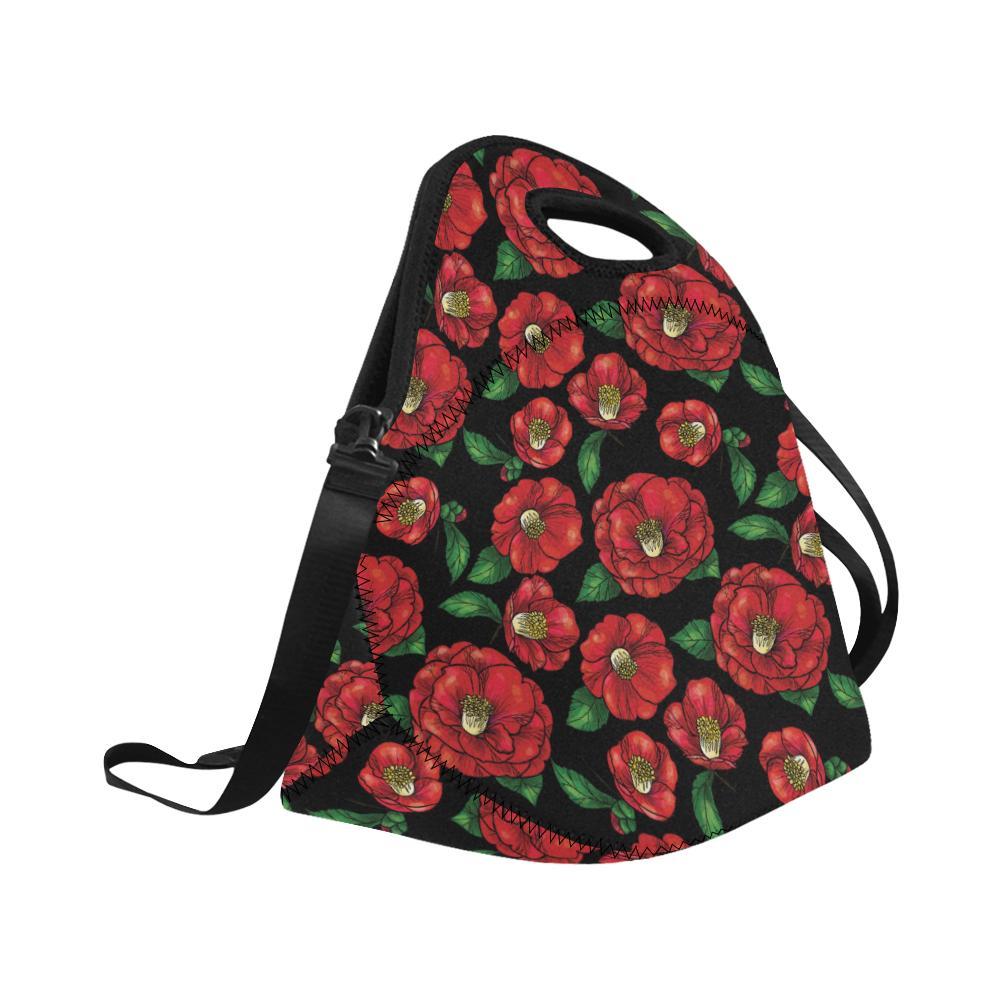 Camellia Pattern Print Design CM07 Neoprene Lunch Bag-JorJune