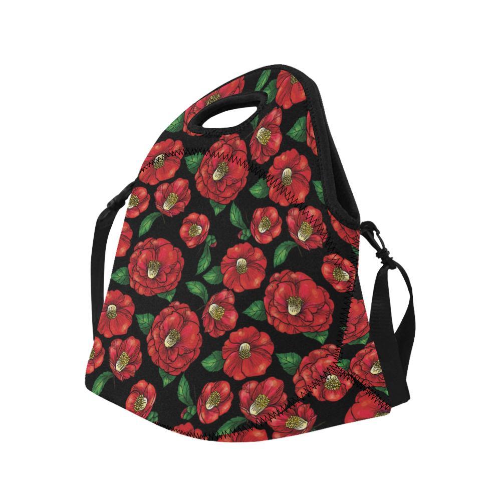 Camellia Pattern Print Design CM07 Neoprene Lunch Bag-JorJune