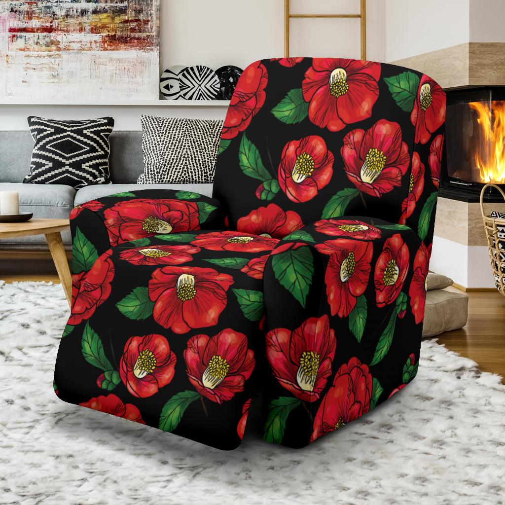 Camellia Pattern Print Design CM07 Recliner Slipcover-JORJUNE.COM