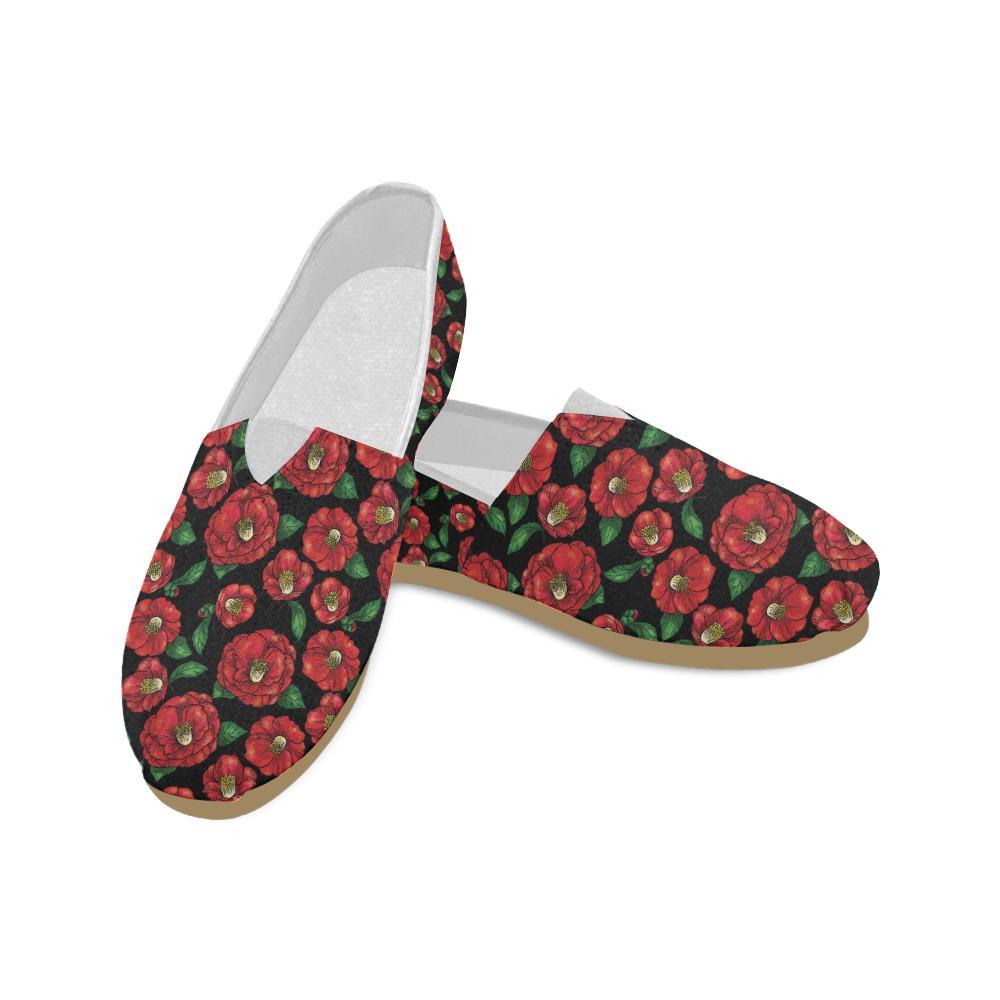Camellia Pattern Print Design CM07 Women Casual Shoes-JorJune.com