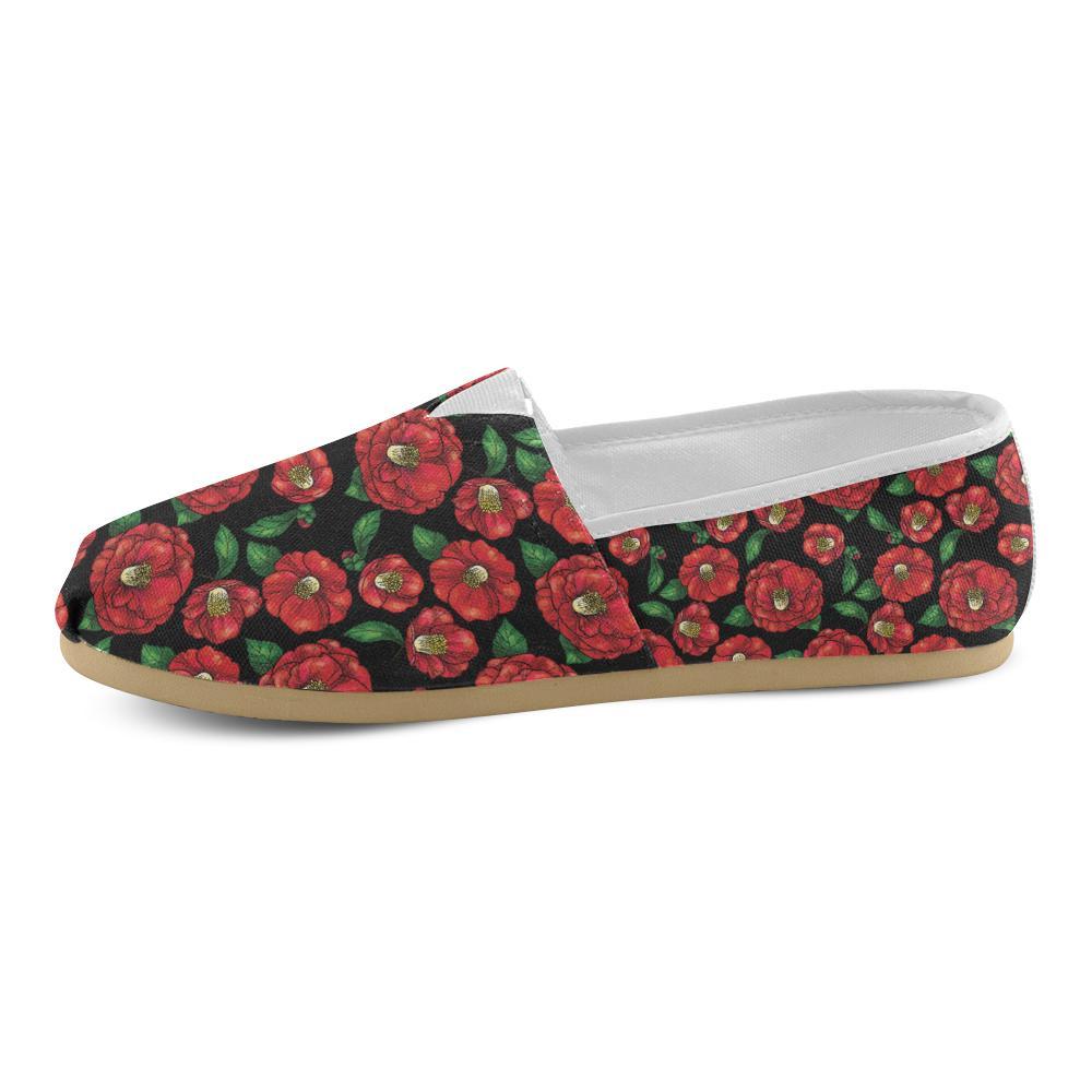 Camellia Pattern Print Design CM07 Women Casual Shoes-JorJune.com