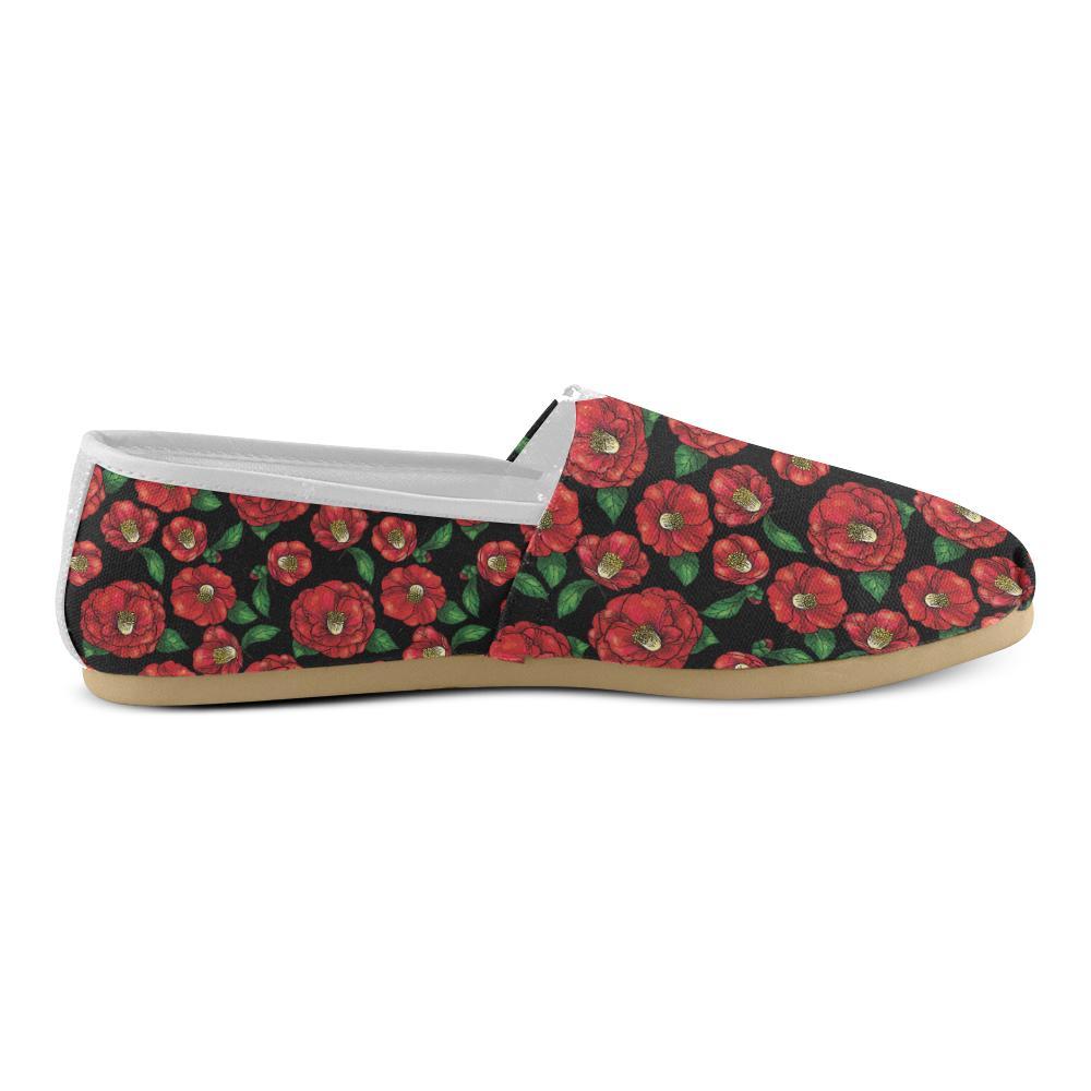 Camellia Pattern Print Design CM07 Women Casual Shoes-JorJune.com