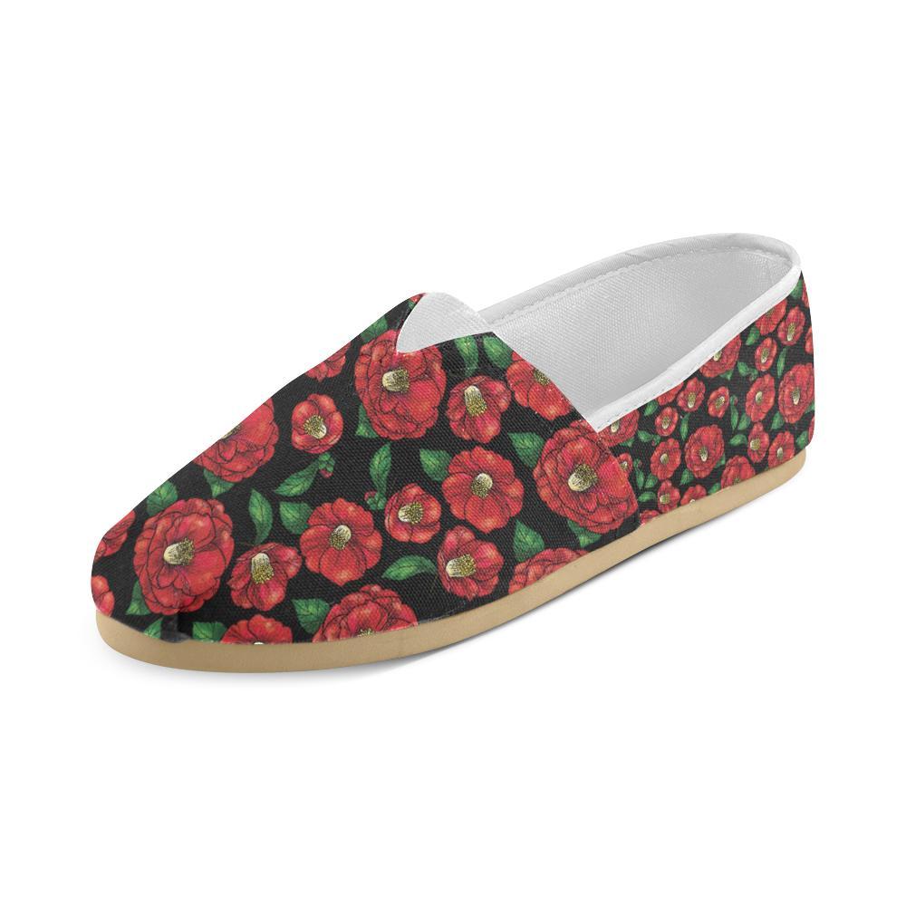 Camellia Pattern Print Design CM07 Women Casual Shoes-JorJune.com