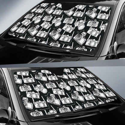 Camera Pattern Print Design 01 Car Sun Shade-JORJUNE.COM