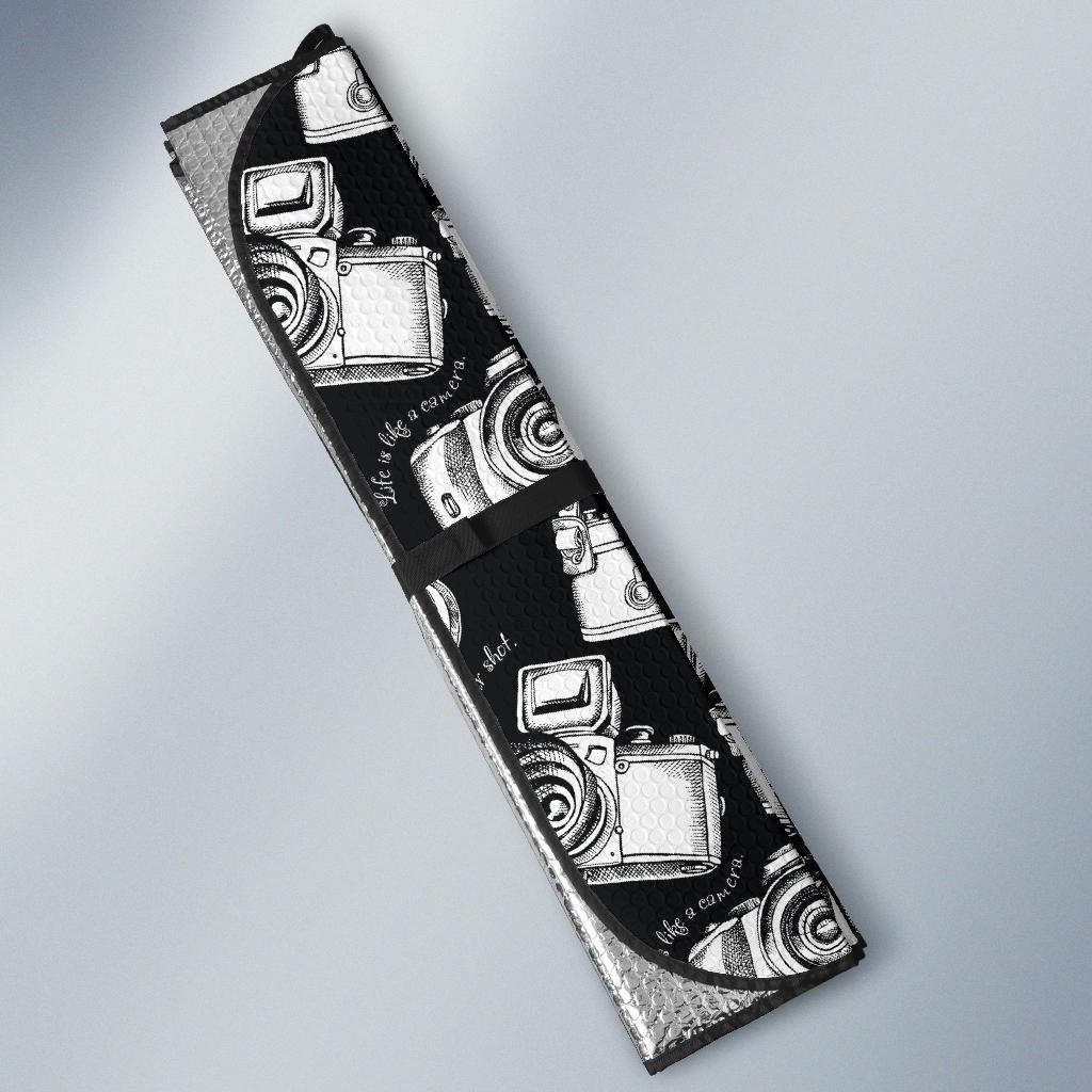 Camera Pattern Print Design 01 Car Sun Shade-JORJUNE.COM