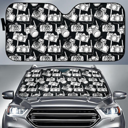 Camera Pattern Print Design 01 Car Sun Shade-JORJUNE.COM