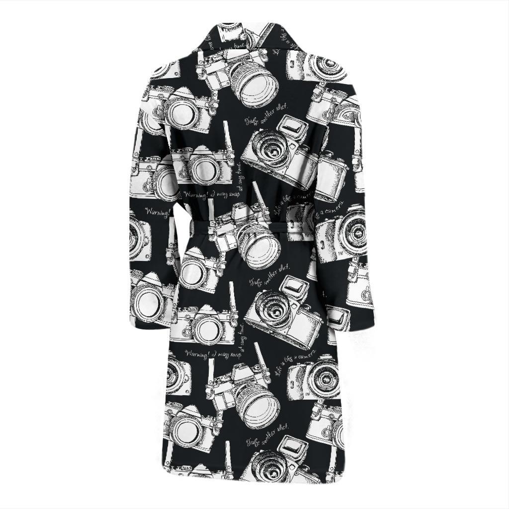 Camera Pattern Print Design 01 Men Bathrobe-JORJUNE.COM