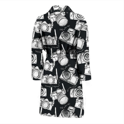 Camera Pattern Print Design 01 Men Bathrobe-JORJUNE.COM