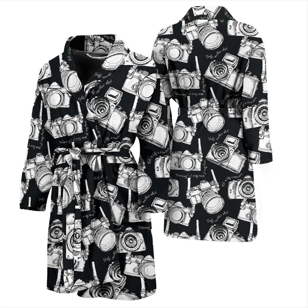 Camera Pattern Print Design 01 Men Bathrobe-JORJUNE.COM