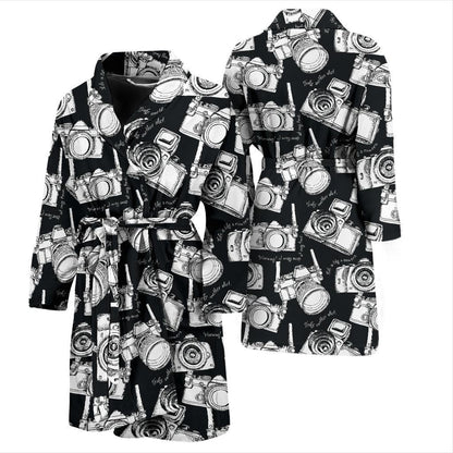 Camera Pattern Print Design 01 Men Bathrobe-JORJUNE.COM
