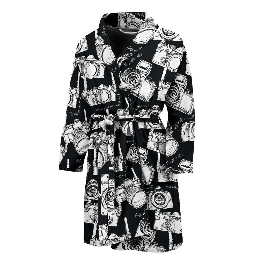 Camera Pattern Print Design 01 Men Bathrobe-JORJUNE.COM