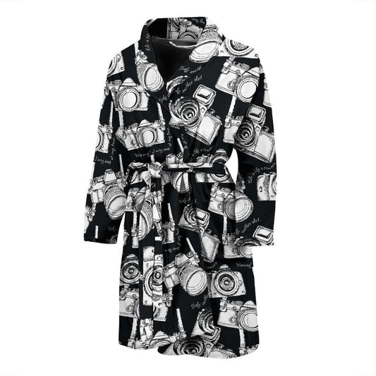 Camera Pattern Print Design 01 Men Bathrobe-JORJUNE.COM