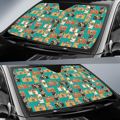 Camera Pattern Print Design 02 Car Sun Shade-JORJUNE.COM