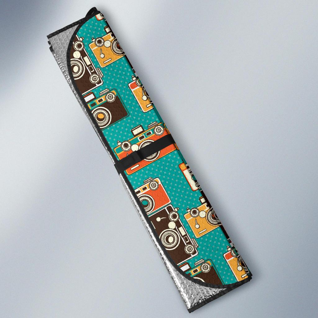 Camera Pattern Print Design 02 Car Sun Shade-JORJUNE.COM
