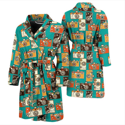 Camera Pattern Print Design 02 Men Bathrobe-JORJUNE.COM
