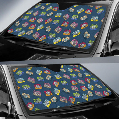 Camera Pattern Print Design 03 Car Sun Shade-JORJUNE.COM