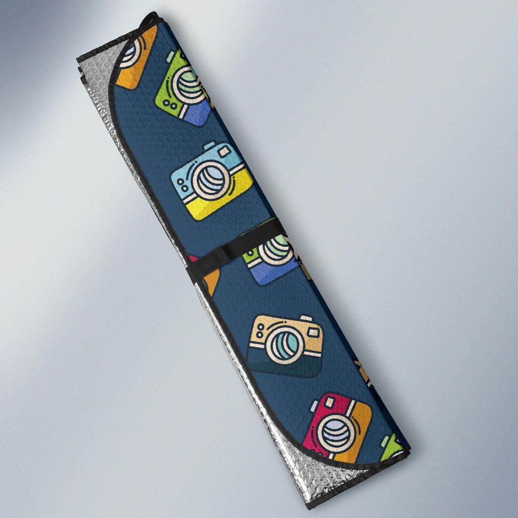 Camera Pattern Print Design 03 Car Sun Shade-JORJUNE.COM