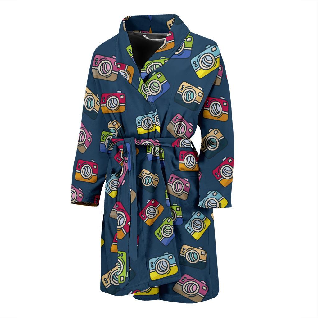 Camera Pattern Print Design 03 Men Bathrobe-JORJUNE.COM