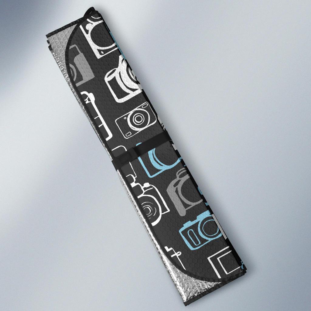 Camera Pattern Print Design 04 Car Sun Shade-JORJUNE.COM