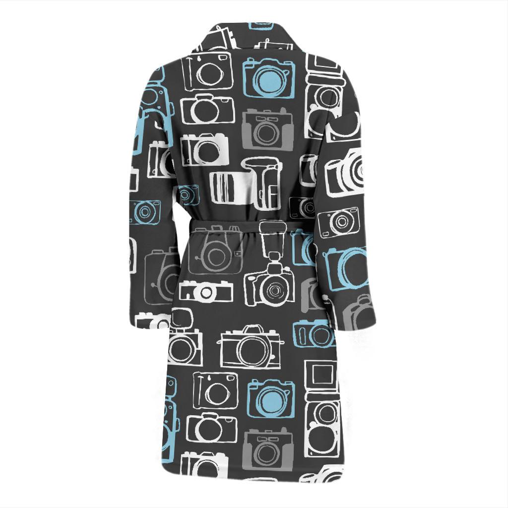 Camera Pattern Print Design 04 Men Bathrobe-JORJUNE.COM