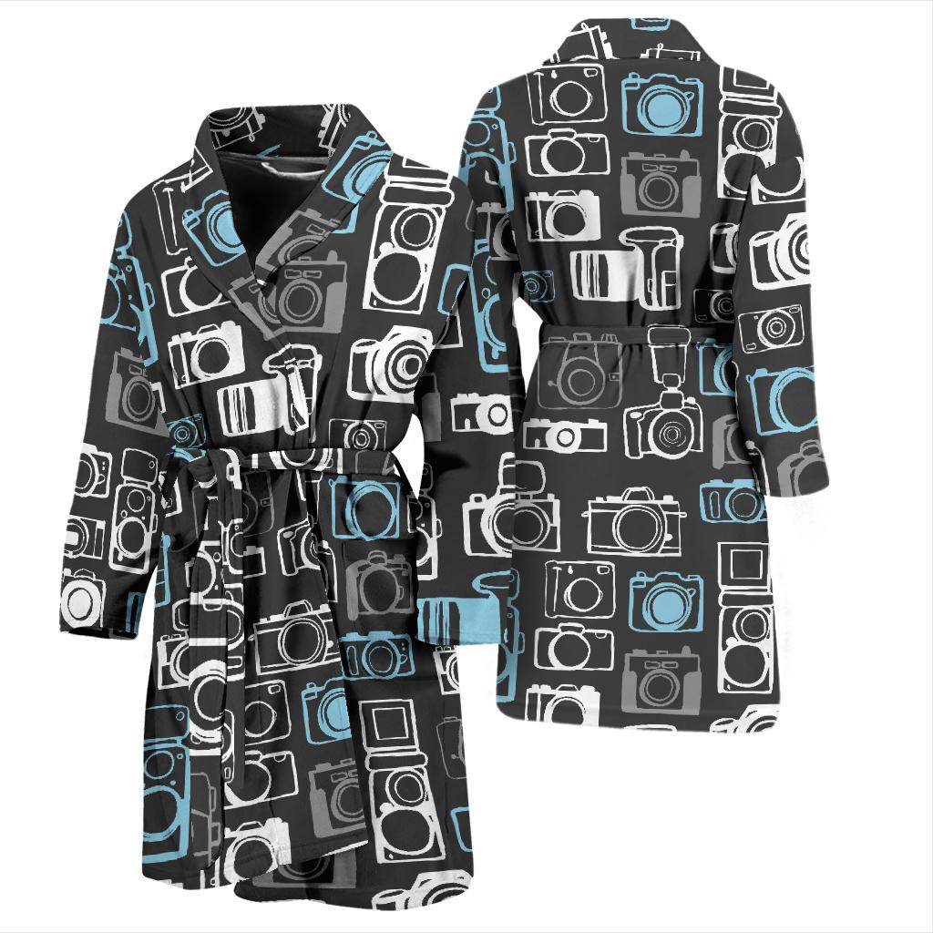 Camera Pattern Print Design 04 Men Bathrobe-JORJUNE.COM