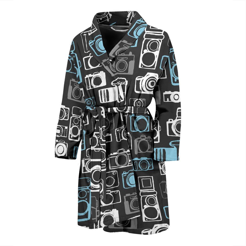 Camera Pattern Print Design 04 Men Bathrobe-JORJUNE.COM