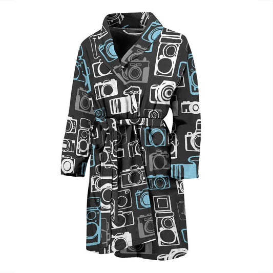 Camera Pattern Print Design 04 Men Bathrobe-JORJUNE.COM