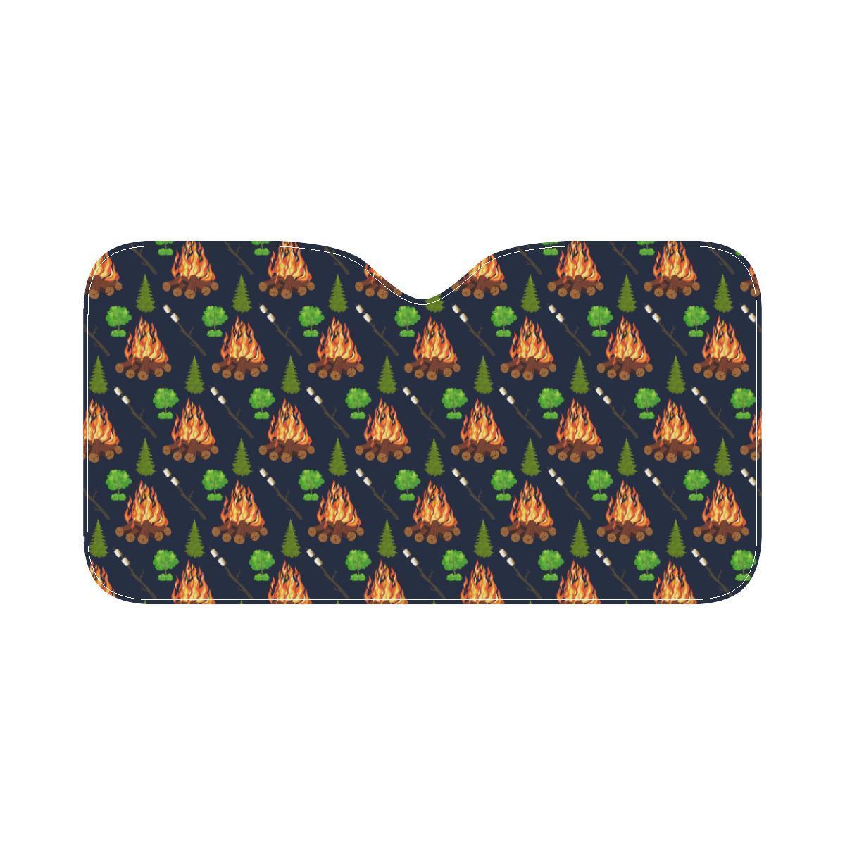 Camfire marshmallow Camping Design Print Car Sun Shade-JorJune