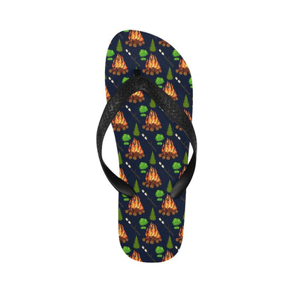 Camfire marshmallow Camping Design Print Flip Flops-JorJune