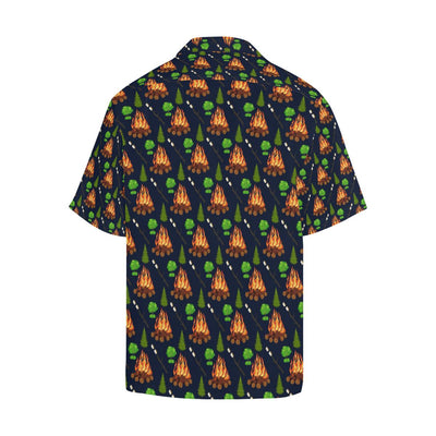 Camfire marshmallow Camping Design Print Men Hawaiian Shirt-JorJune