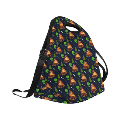 Camfire marshmallow Camping Design Print Neoprene Lunch Bag-JorJune