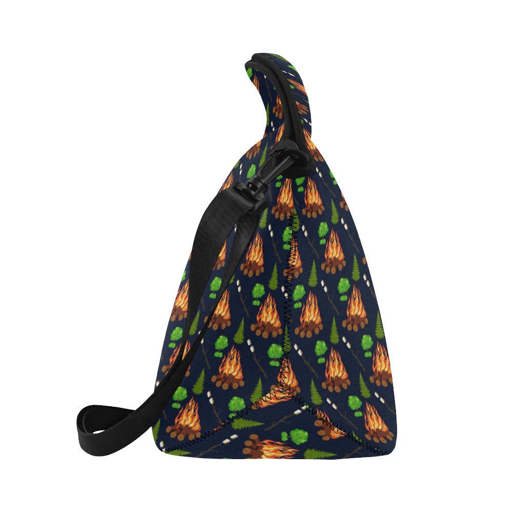 Camfire marshmallow Camping Design Print Neoprene Lunch Bag-JorJune