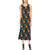 Camfire marshmallow Camping Design Print Sleeveless Open Fork Long Dress