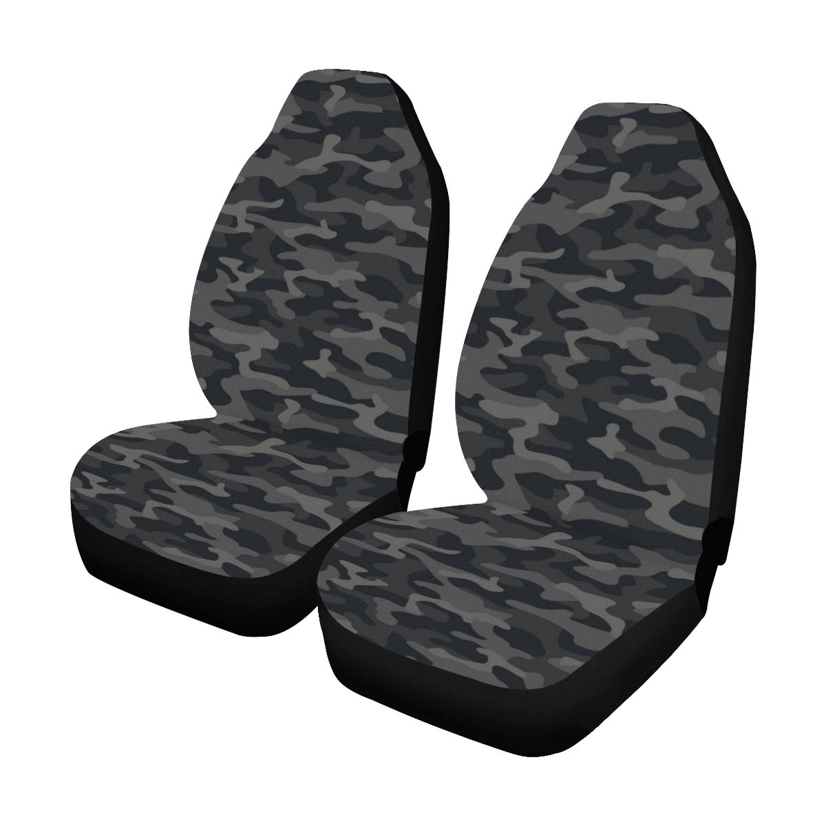 Camo Black Pattern Print Design 02 Car Seat Covers (Set of 2)-JORJUNE.COM