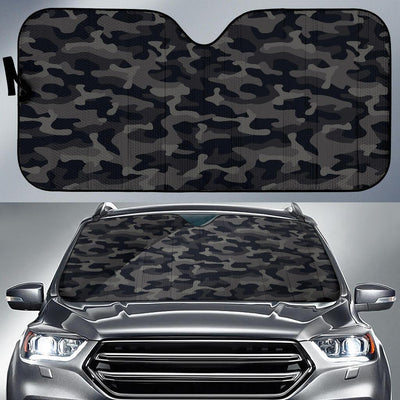 Camo Black Pattern Print Design 02 Car Sun Shade-JORJUNE.COM