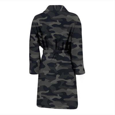 Camo Black Pattern Print Design 02 Men Bathrobe-JORJUNE.COM