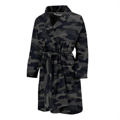 Camo Black Pattern Print Design 02 Men Bathrobe-JORJUNE.COM