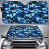 Camo Blue Pattern Print Design 04 Car Sun Shade-JORJUNE.COM