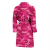 Camo Pink Pattern Print Design 01 Men Bathrobe-JORJUNE.COM