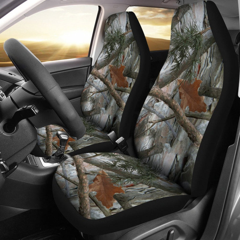 Camo Realistic Tree Forest Pattern Universal Fit Car Seat Covers