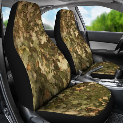 Camo Realistic Tree Texture Print Universal Fit Car Seat Covers