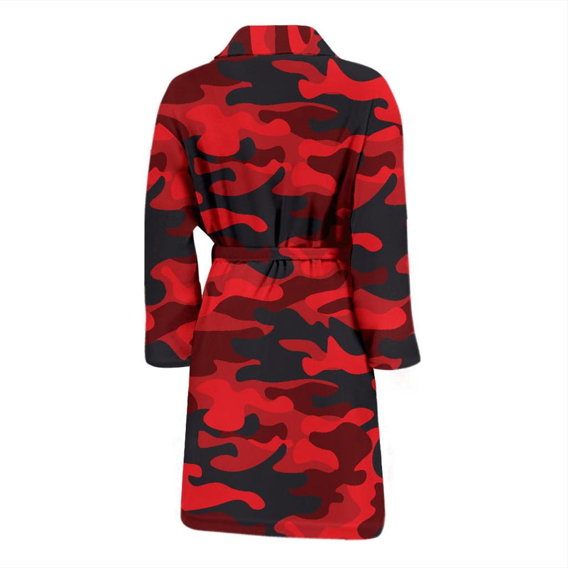 Camo Red Pattern Print Design 03 Men Bathrobe-JORJUNE.COM