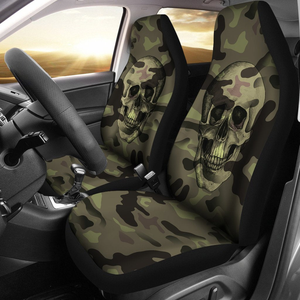 Camo Skull Camouflage Universal Fit Car Seat Covers