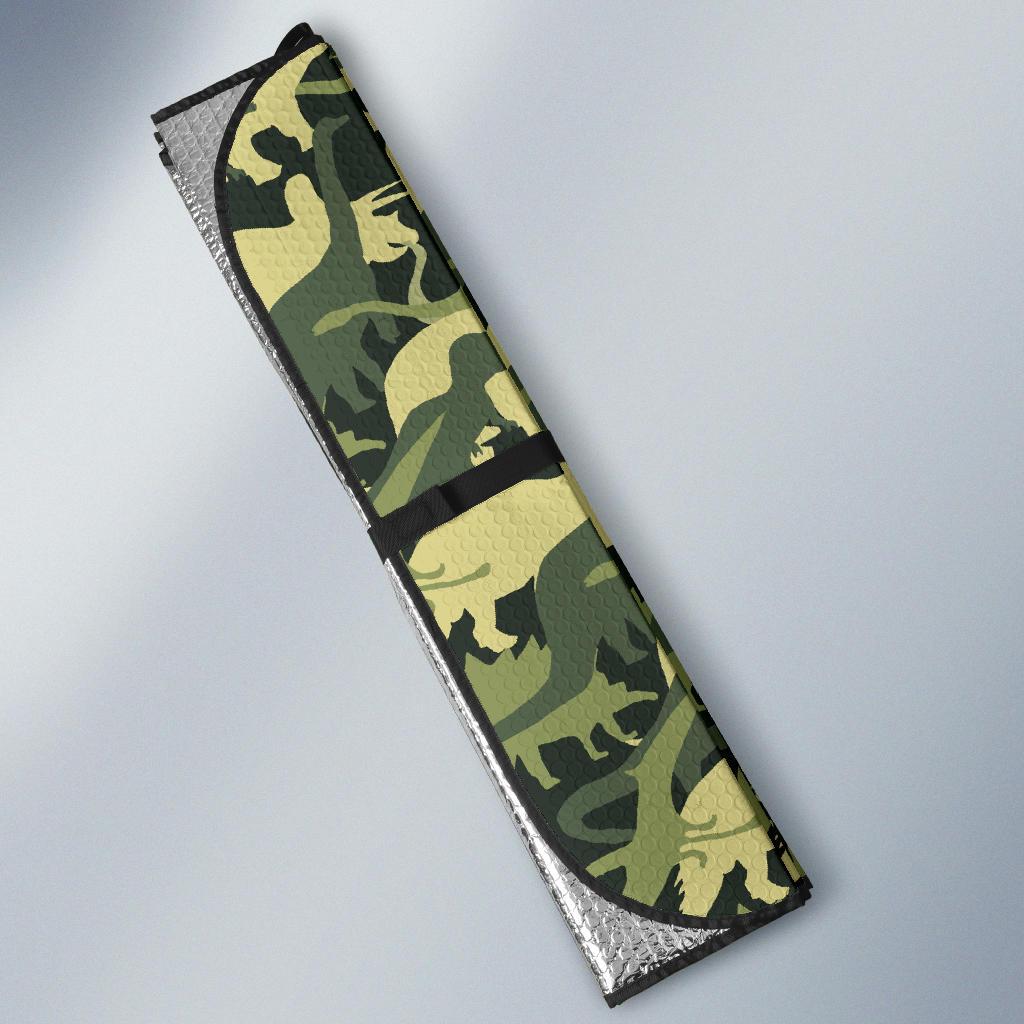 Camouflage Dinosaur Pattern Print Design 03 Car Sun Shade-JORJUNE.COM