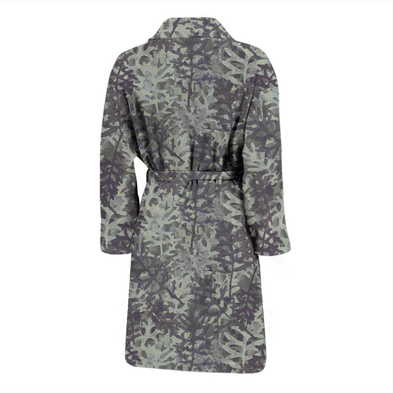 Camouflage Fern Pattern Print Design 05 Men Bathrobe-JORJUNE.COM