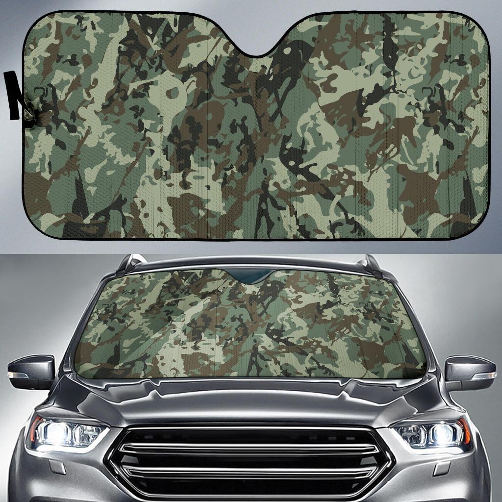 Camouflage Pattern Print Design 06 Car Sun Shade-JORJUNE.COM