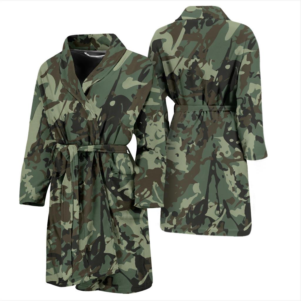 Camouflage Pattern Print Design 06 Men Bathrobe-JORJUNE.COM