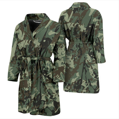 Camouflage Pattern Print Design 06 Men Bathrobe-JORJUNE.COM